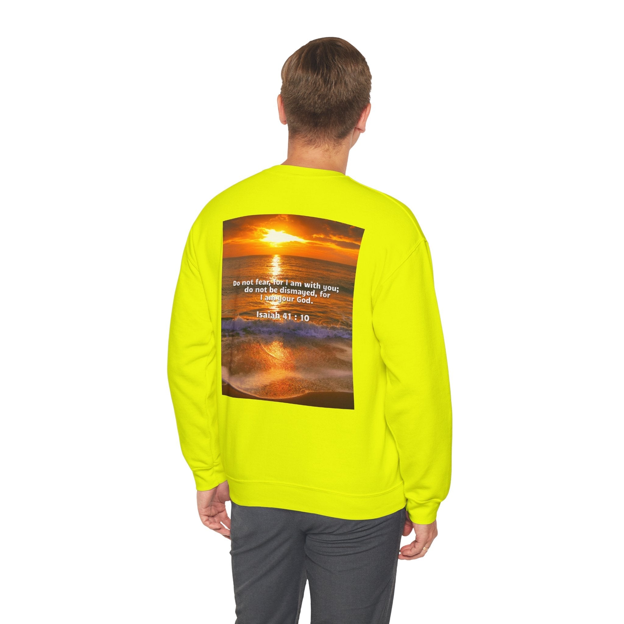 Bible Verse Unisex Heavy Blend™ Crewneck Sweatshirt - Isaiah 41 : 10 Printify