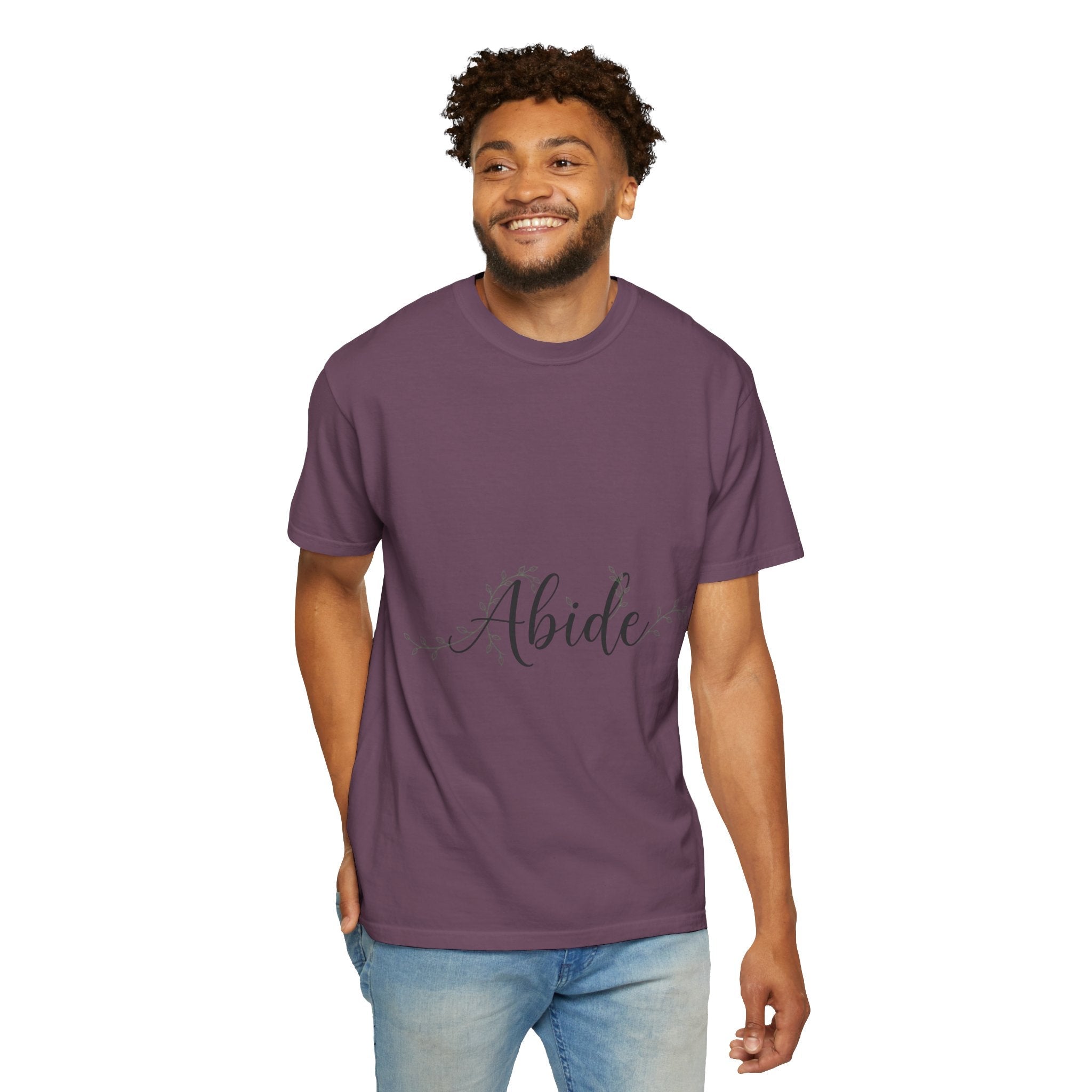 Abide in the Lord T-Shirt – Vine Design Christian Tee for Faithful Hearts Printify