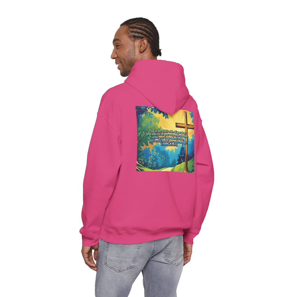 Trust in The Lord Proverbs 3:5-6 Biblical Design Unisex Heavy Blend™ Hooded Sweatshirt Printify
