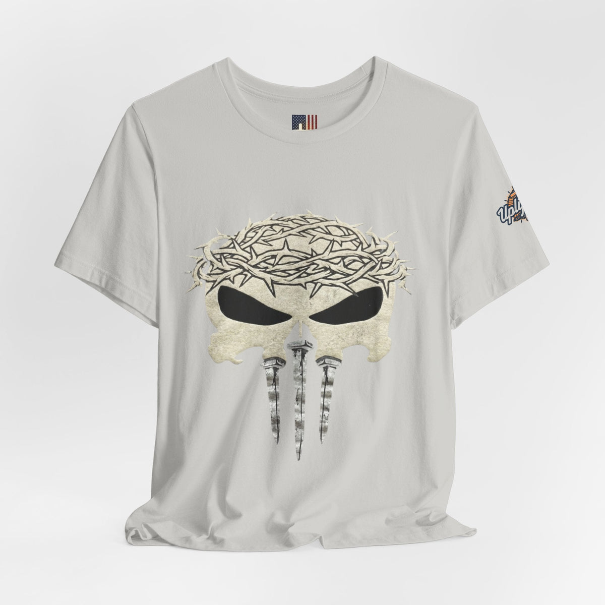Christian Skull T-shirt - Crown of Thorns & Nails - Warrior Faith T-shirt Printify