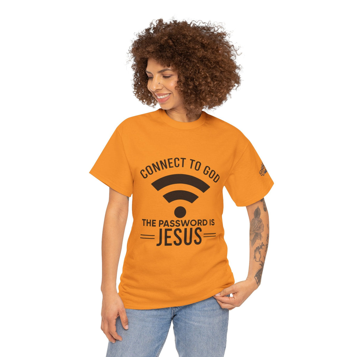Connect to God T-shirt - WIFI Password is Jesus - Funny Christian Faith T-shirt Printify