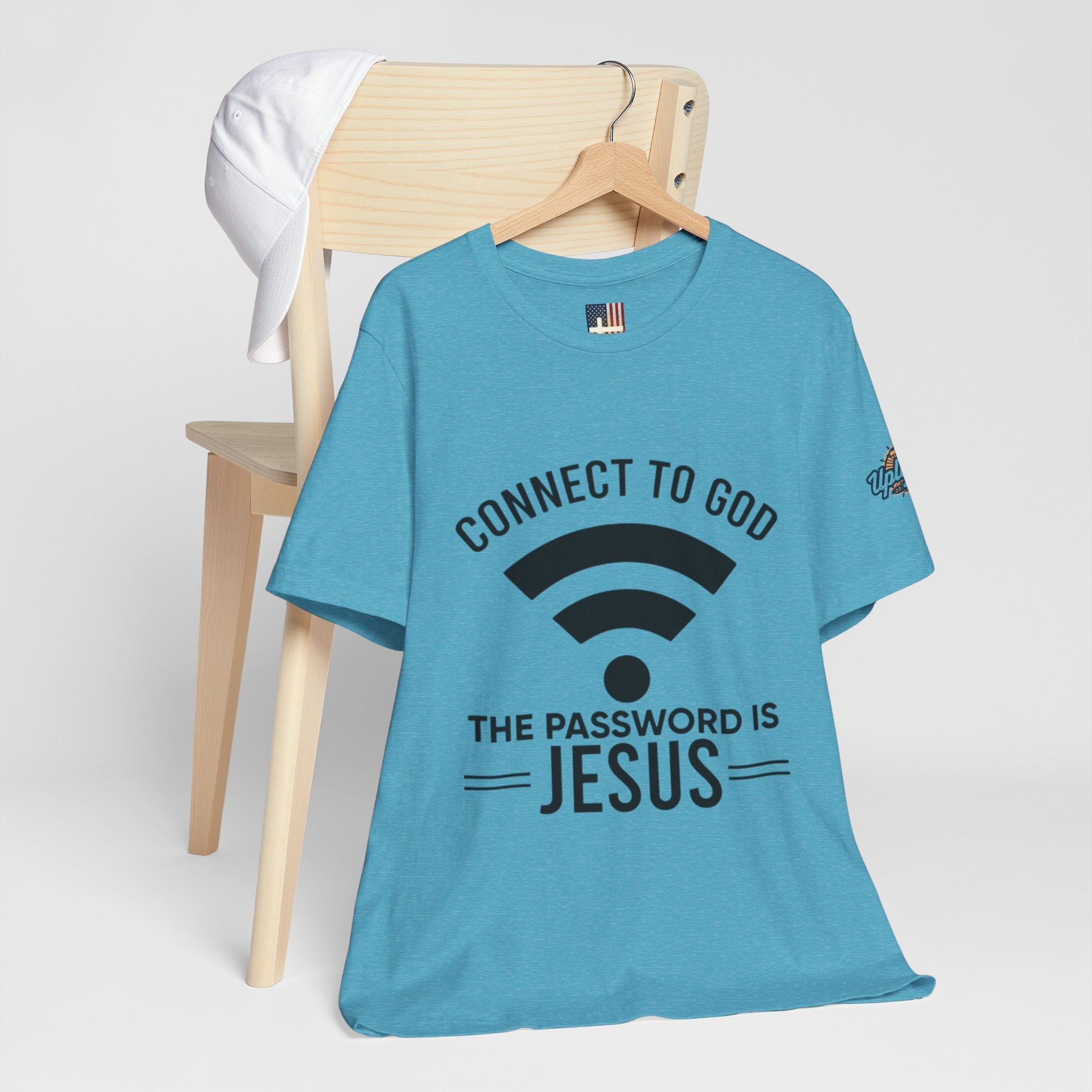 Connect to God T-shirt - WIFI Password is Jesus - Funny Christian Faith T-shirt Printify