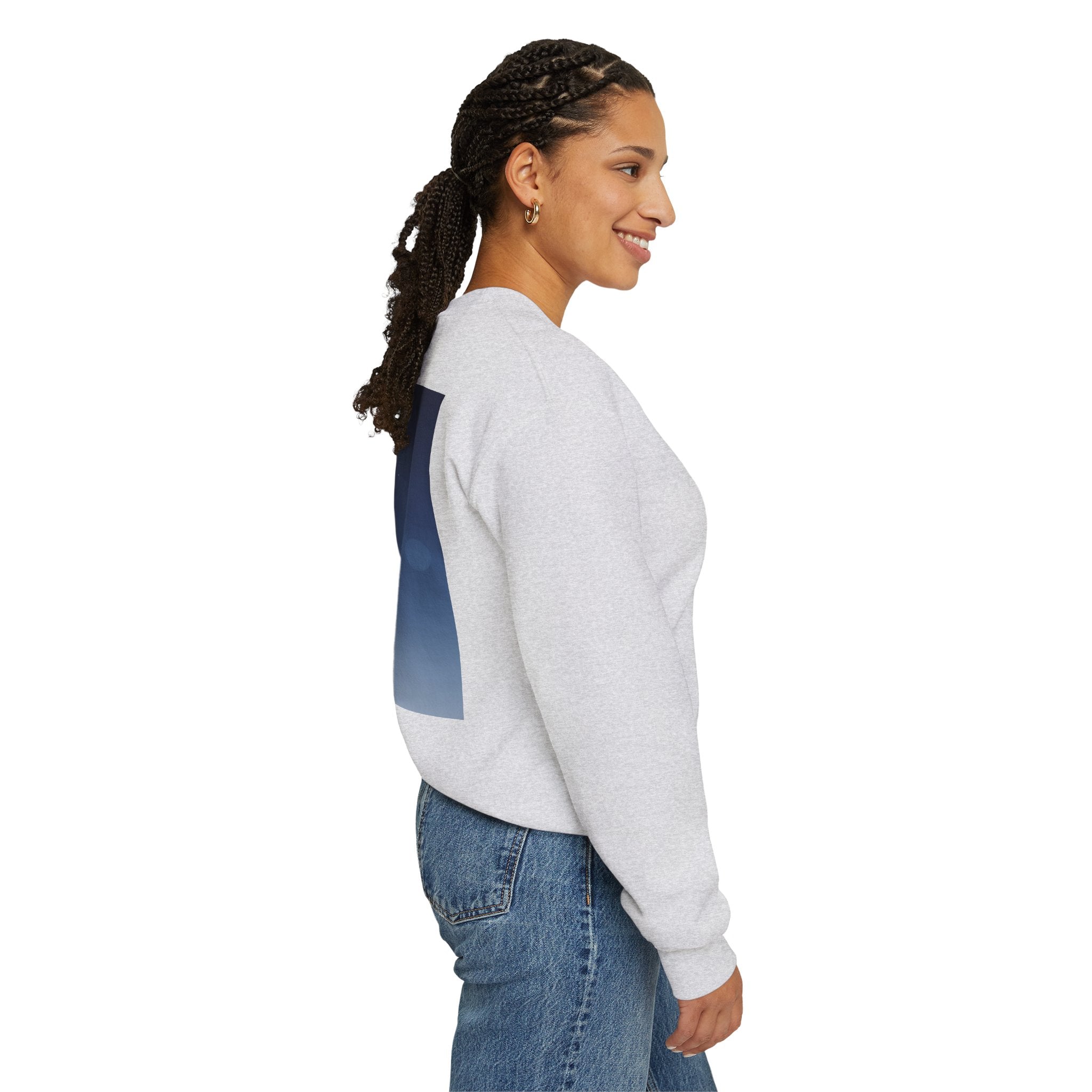 Walk by Faith, Not by Sight Sweatshirt – Moonlit Footprints Christian Sweatshirt for Cozy Nights Printify