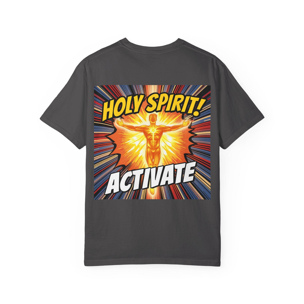 Holy Spirit Activate T-shirt – Superhero Christian T-shirt with Vibrant Power-Up Design for Faith-Fueled Boldness Printify