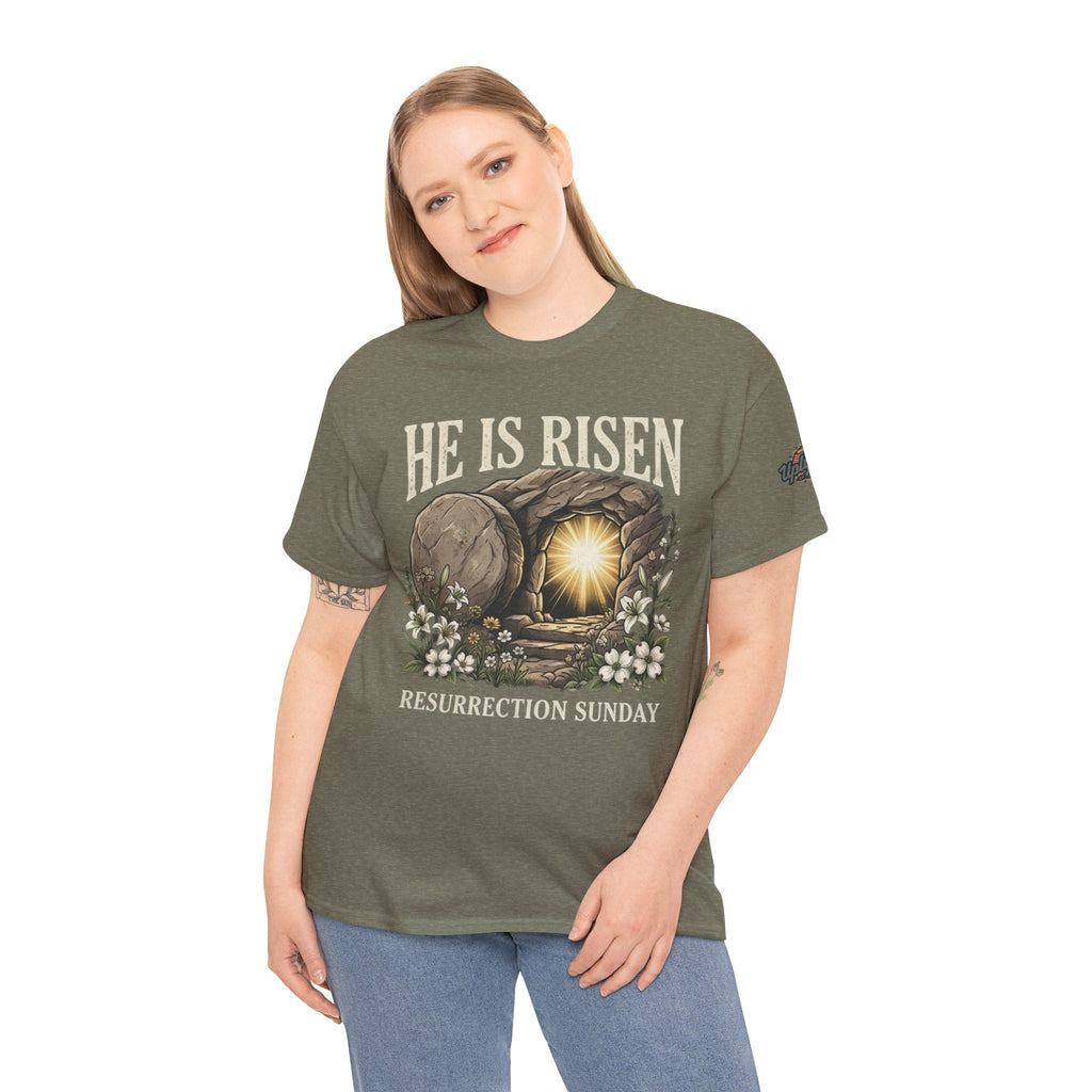 He Is Risen T-Shirt — Jesus Christ Resurrection Easter Tee Printify