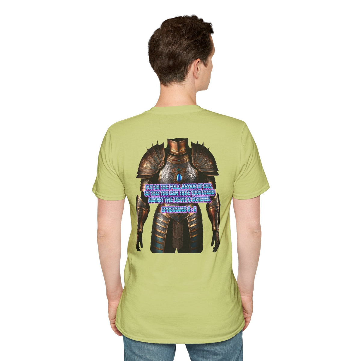 Religious Graphic Tee with Armor Of God Design - Unisex Softstyle T-Shirt Printify