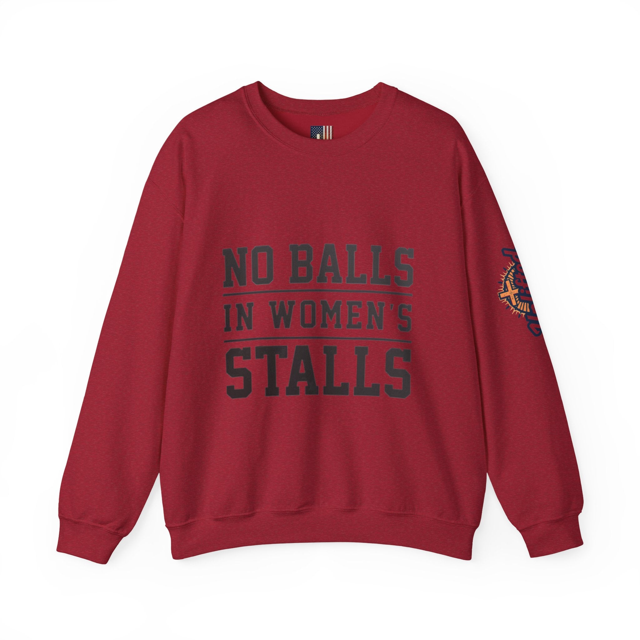 No Balls in Women's Stalls Crewneck Sweatshirt — Bold Statement Pullover Printify