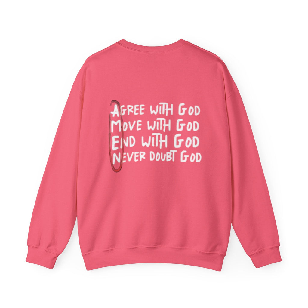 AMEN Acronym Sweatshirt – Always Agree with God Move with God End with God Never Doubt God Christian Hoodie for Unwavering Faith Printify