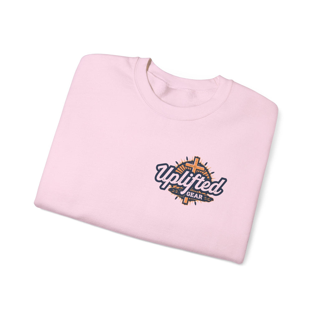 Walk by Faith Sweatshirt – Cross & Footprints Christian Sweatshirt for Cozy Inspiration Printify