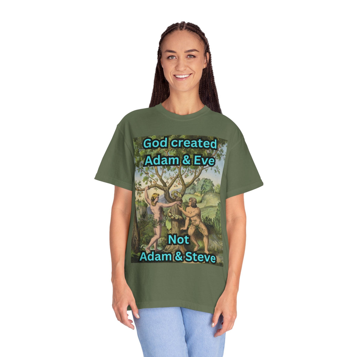 God Created Adam and Eve T-Shirt – Biblical Truth Christian Tee for Bold Faith Printify