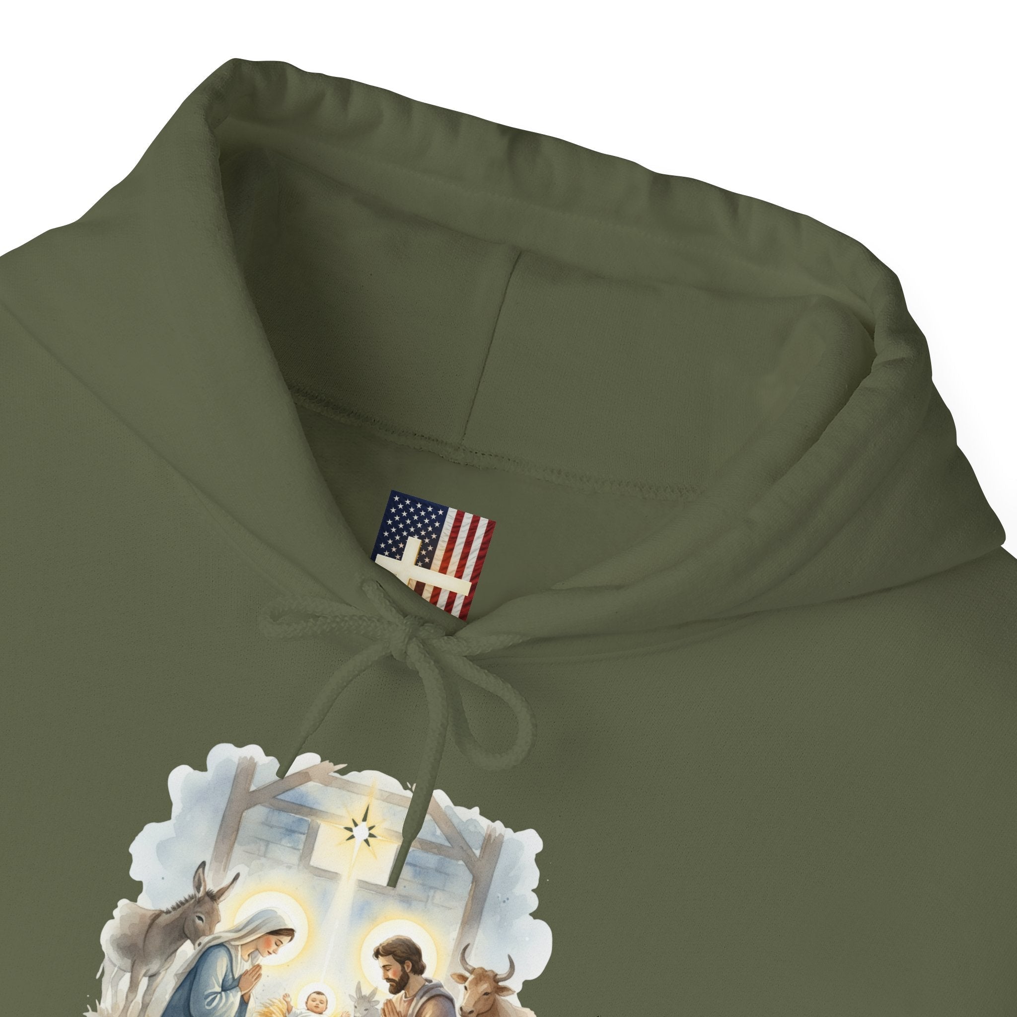 Unto Us a Child is Born Hoodie – Isaiah 9:6 Nativity Manger Scene Christian Christmas Sweatshirt for Holy Night Faith Printify