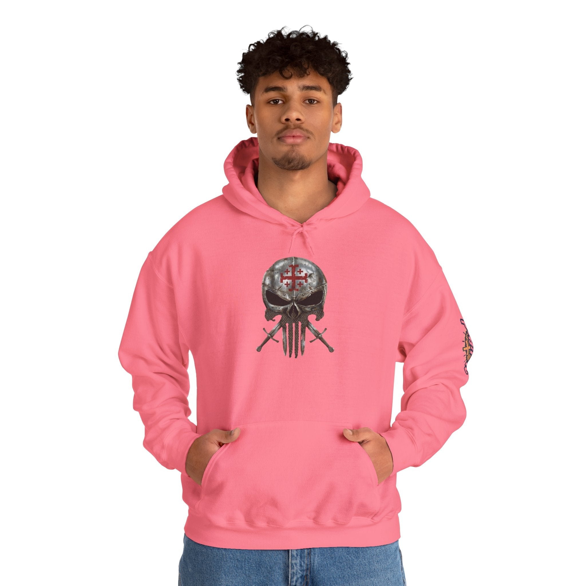 Crusader Knight Christian Skull Hoodie - Warrior Armor of God Hoodie Printify