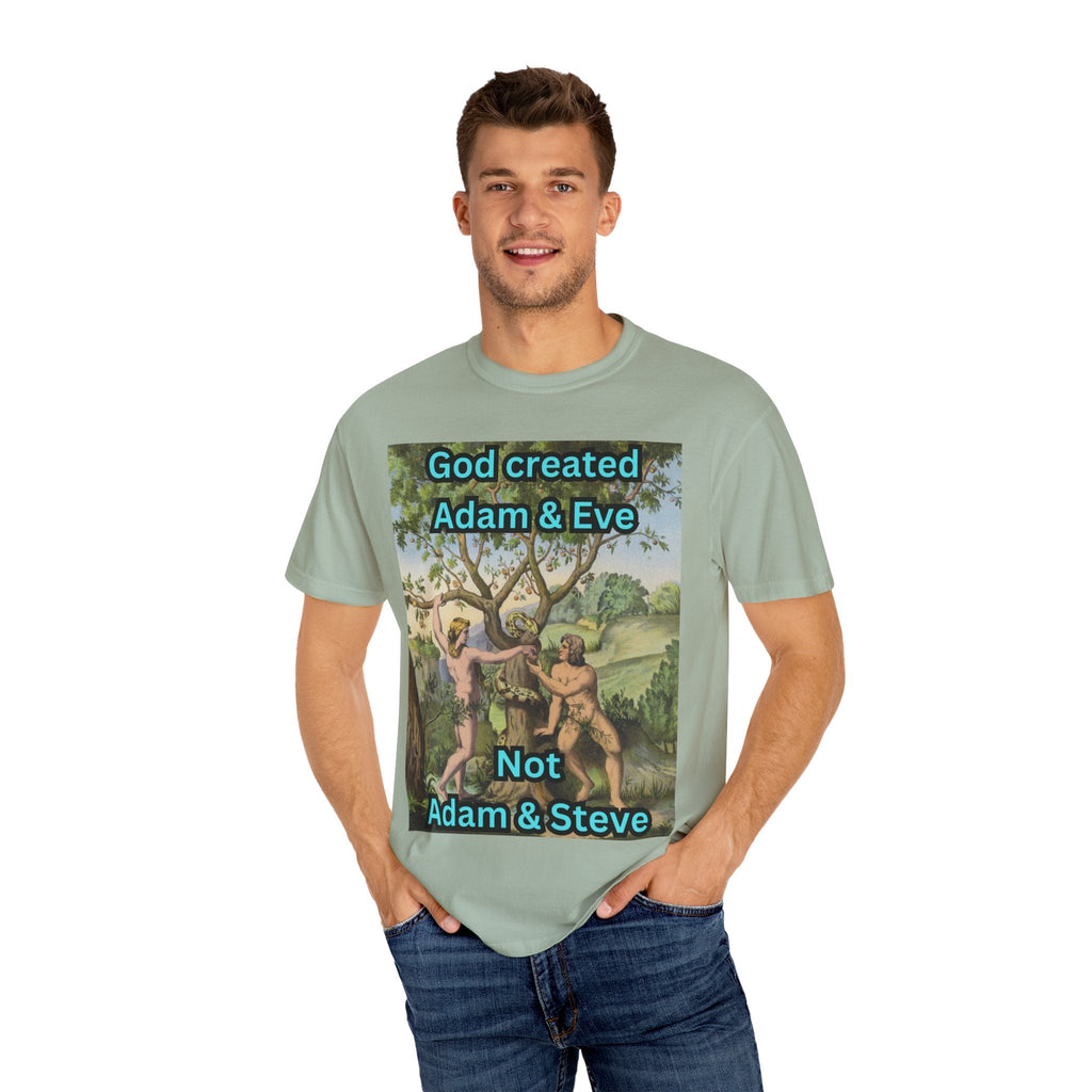 God Created Adam and Eve T-Shirt – Biblical Truth Christian Tee for Bold Faith Printify