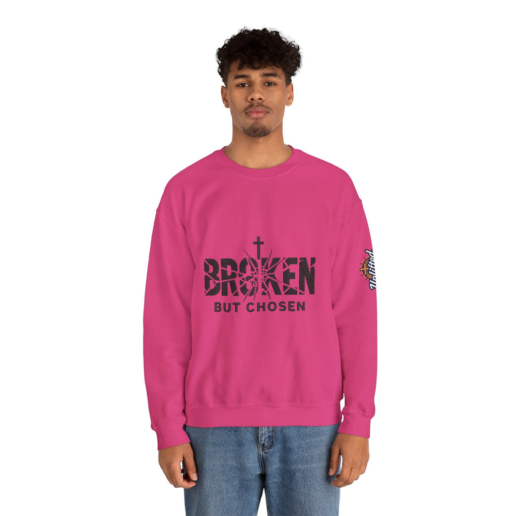 Broken But Chosen Crewneck Sweatshirt Printify