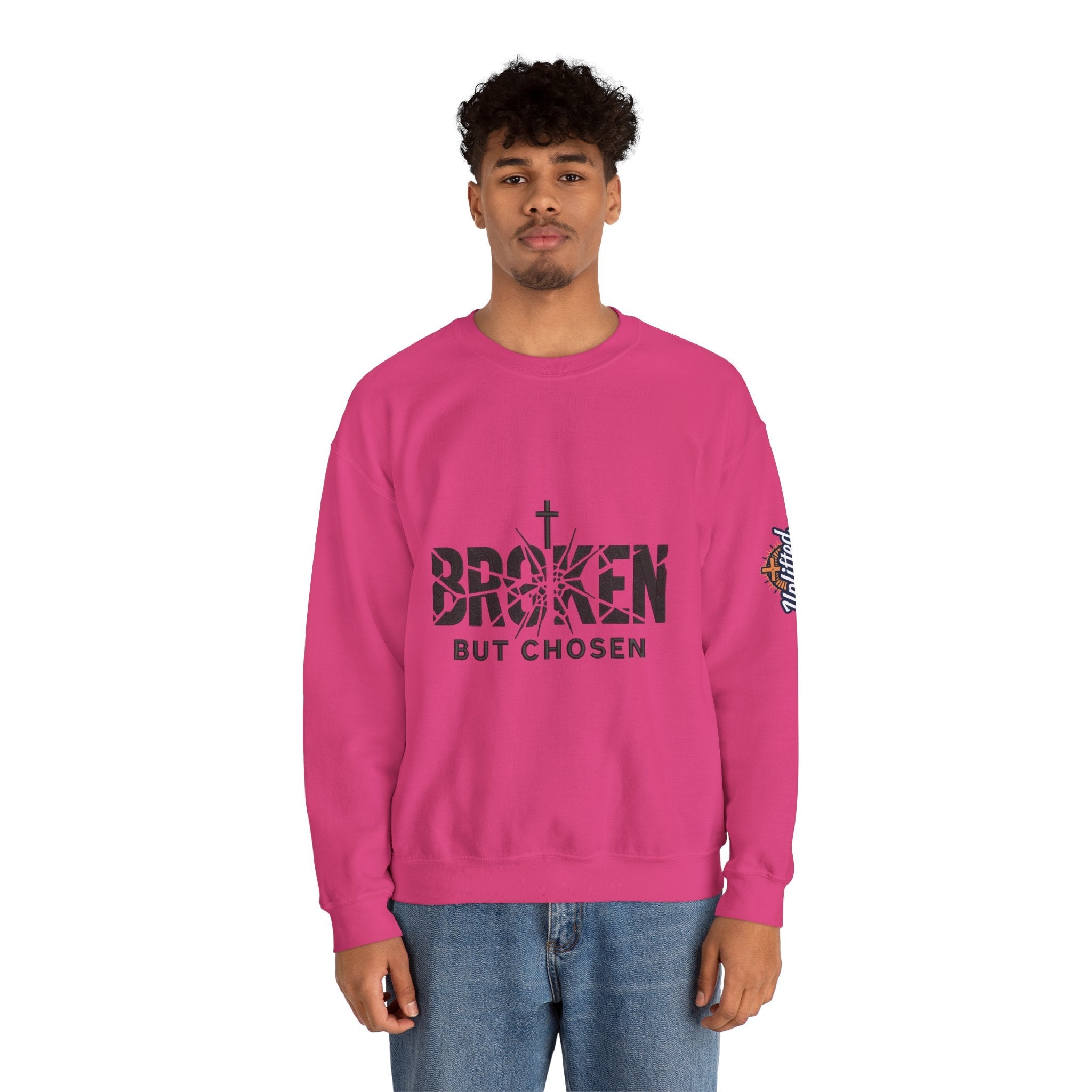 Broken But Chosen Crewneck Sweatshirt Printify