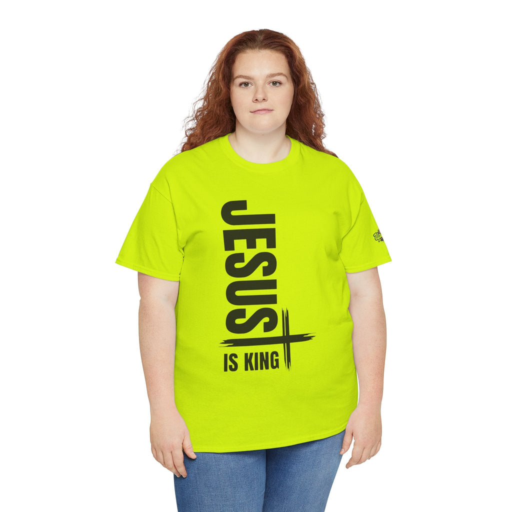 Jesus Is King T-shirt | Modern Typographic Cross Christian T-shirt Printify