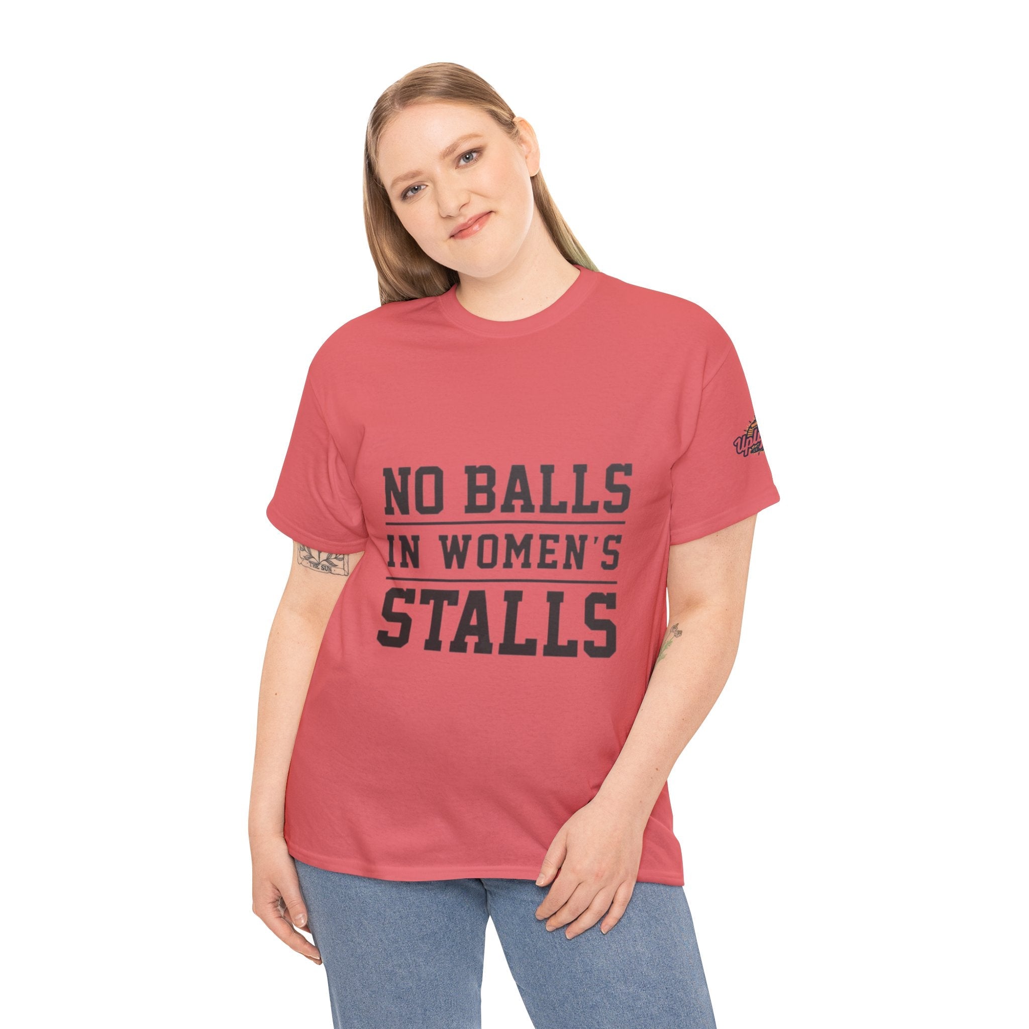 No Balls in Women's Stalls Retro Protest T-Shirt Printify
