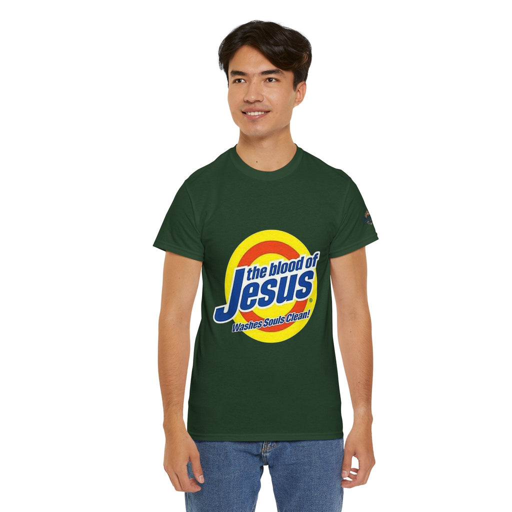 Blood of Jesus Washes Souls Clean T-shirt - Funny Tide Parody - Christian Faith T-shirt Printify