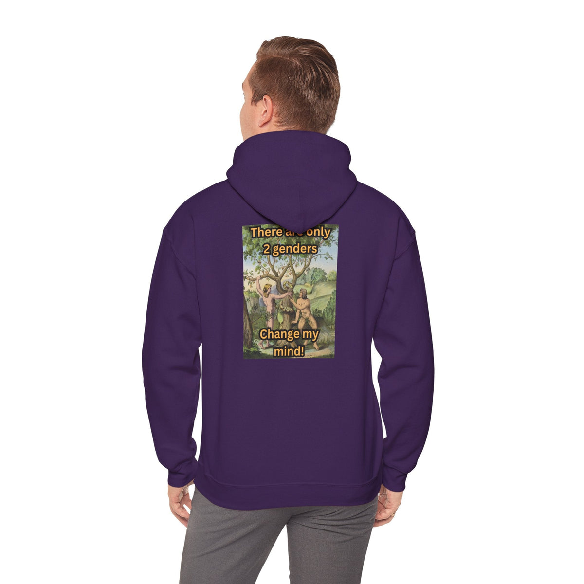 There Are Only 2 Genders Hoodie – Adam & Eve Cross Christian Hoodie for Bold Truth Printify