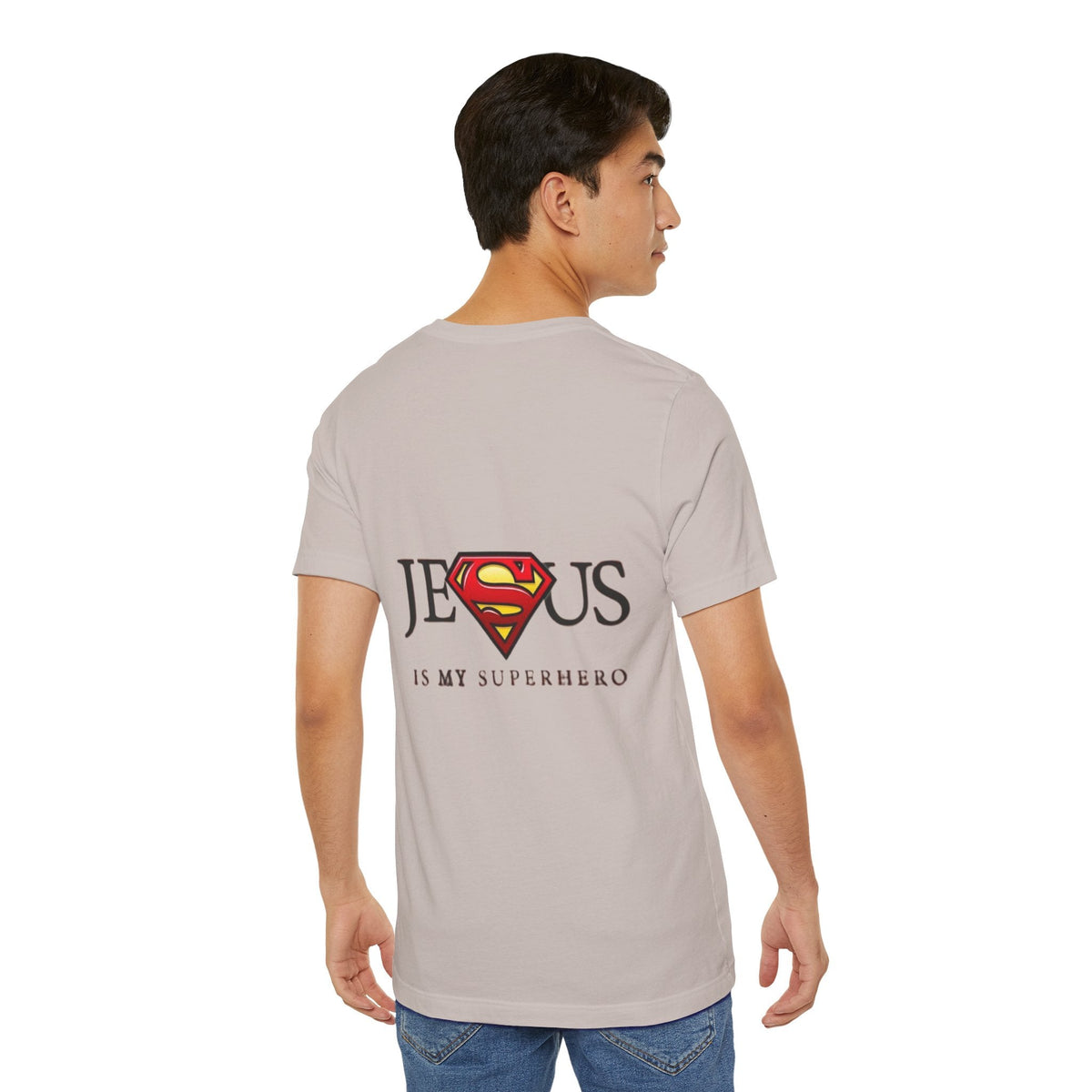 Jesus Is My Superhero T-Shirt — Faith-Based Superman-Inspired Tee Printify