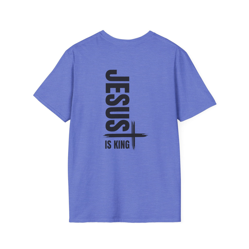 Jesus Is King T-shirt | Modern Typographic Cross Christian T-shirt Printify
