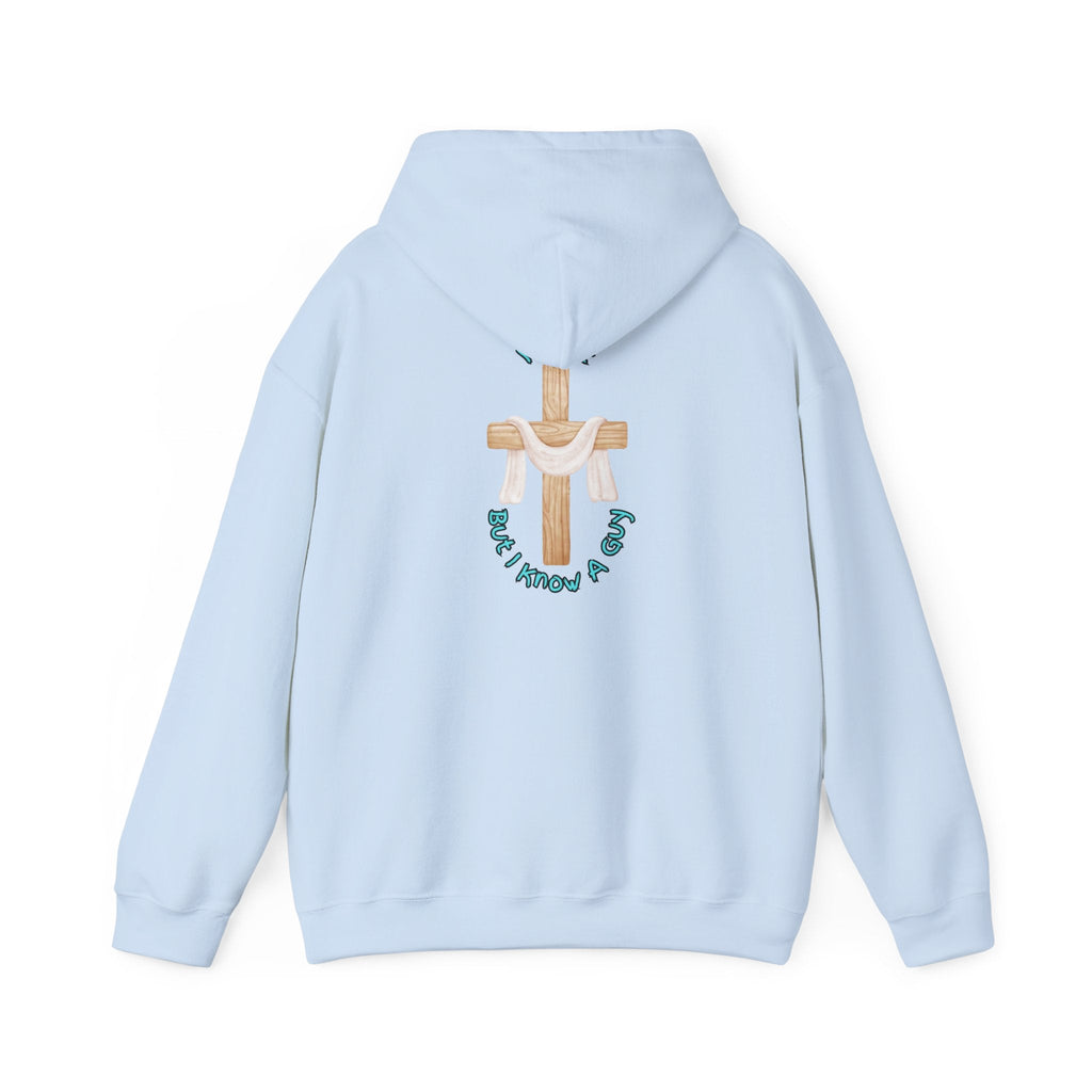 I Can’t, But I Know a Guy Hoodie – Jesus Cross Christian Hoodie for Cozy Faith Printify
