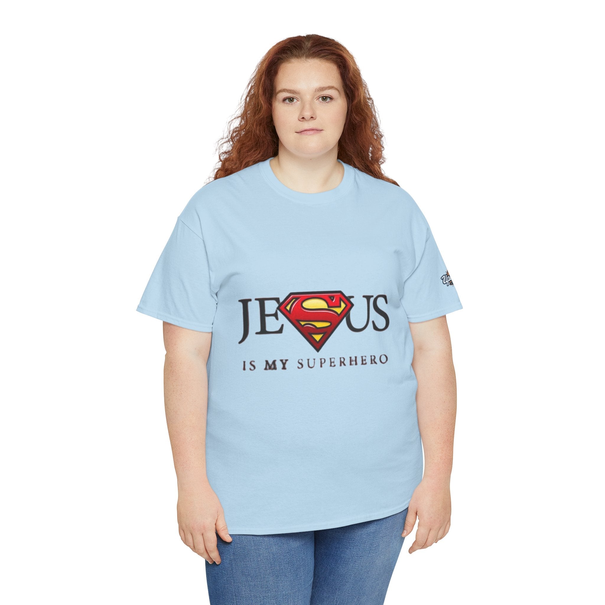 Jesus Is My Superhero T-Shirt — Faith-Based Superman-Inspired Tee Printify