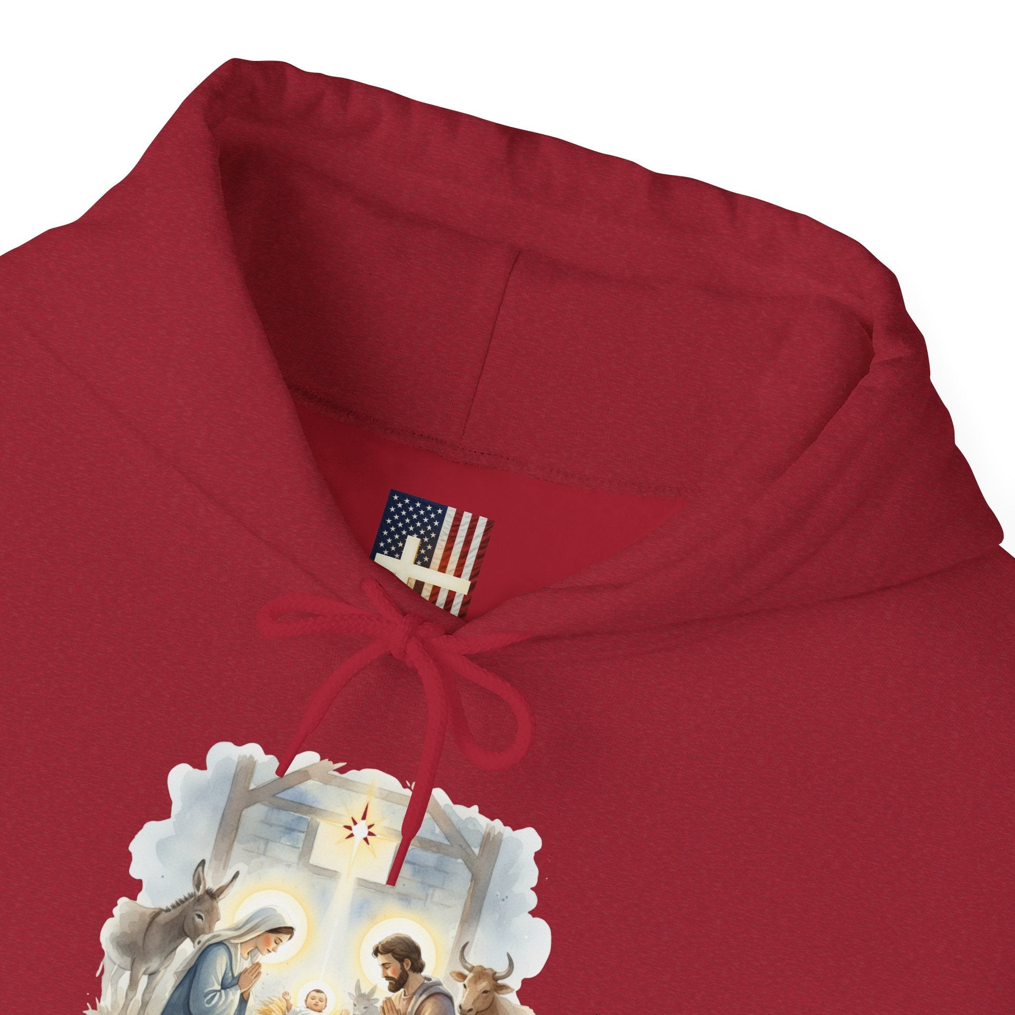 Unto Us a Child is Born Hoodie – Isaiah 9:6 Nativity Manger Scene Christian Christmas Sweatshirt for Holy Night Faith Printify