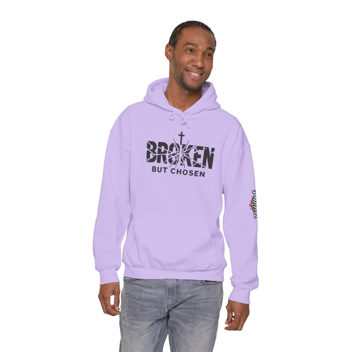 Broken But Chosen Hoodie — Christian Faith Graphic Sweatshirt Printify