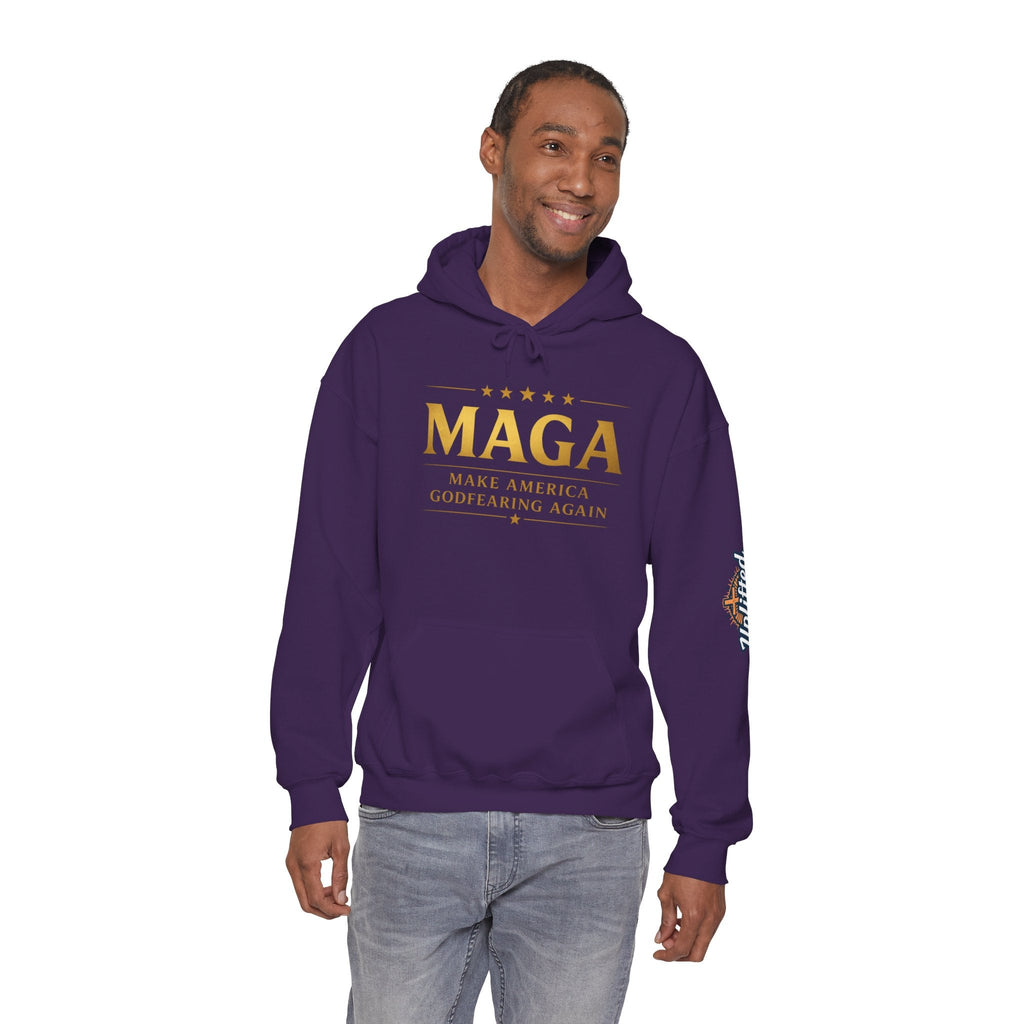 Hoodie - MAGA "Make America Godfearing Again" Political Graphic Hoodie Printify