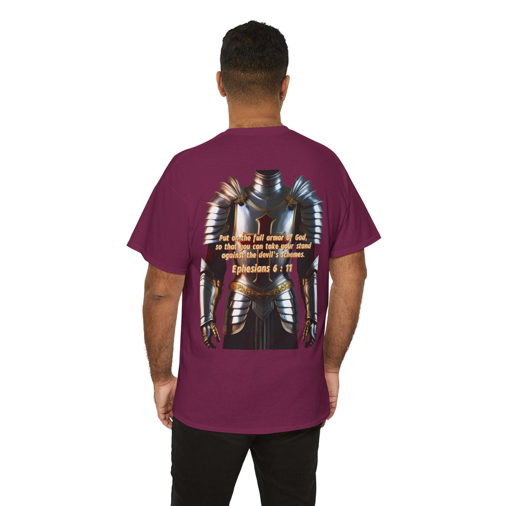 Religious Graphic Armor Of God Design - Unisex Heavy Cotton Tee Printify