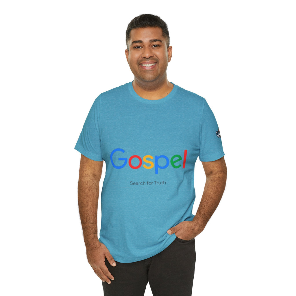 Gospel Graphic Tee — "Gospel" Colorful Logo Christian T-Shirt Printify