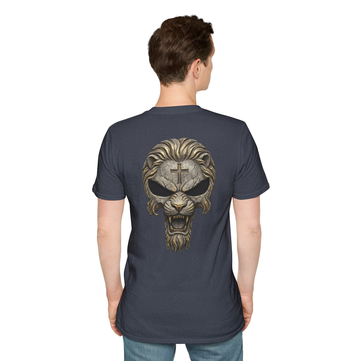 Lion of Judah Skull Christian T-shirt - Warrior Faith Cross T-shirt Printify