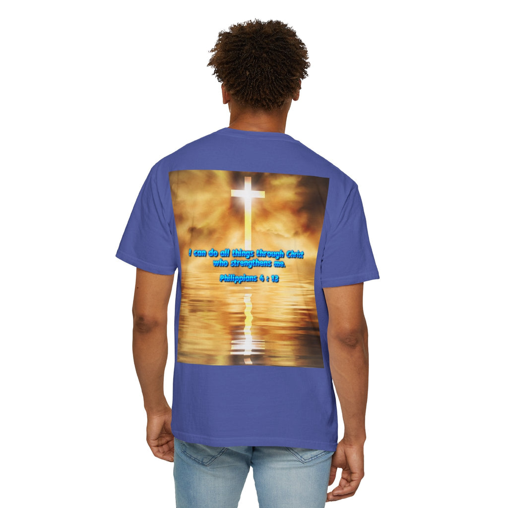 Bible Verse Unisex Garment-Dyed T-shirt -  Philippians 4 : 13 Printify
