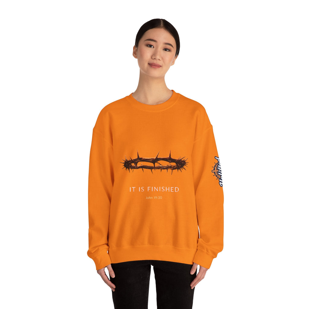 It Is Finished Crown of Thorns Sweatshirt — Christian John 19:30 Faith Sweatshirt Printify