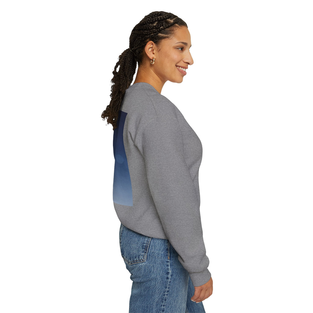 Walk by Faith, Not by Sight Sweatshirt – Moonlit Footprints Christian Sweatshirt for Cozy Nights Printify