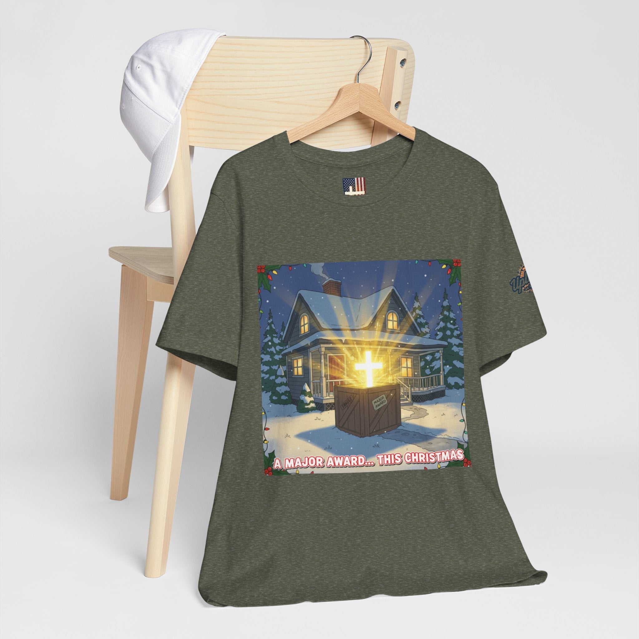 A Major Award This Christmas T-shirt – Fragile Leg Lamp Parody Cross Unboxing Christian T-shirt for Hilarious Faith & Holiday Glow Printify