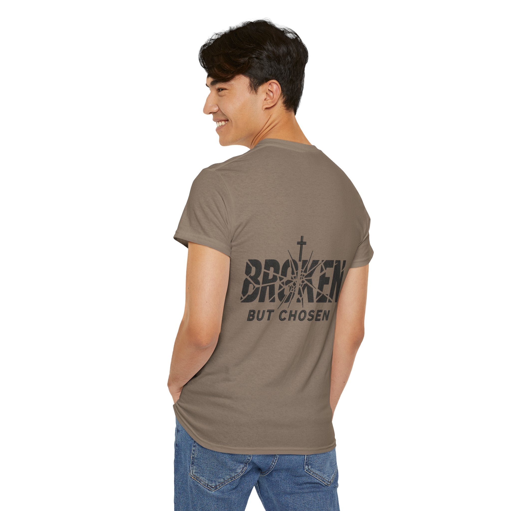 Broken But Chosen T-Shirt — Inspirational Faith Graphic Tee Printify