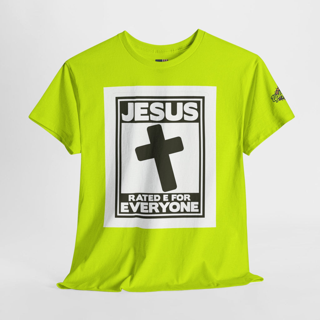 Jesus, Rated E for Everyone T-shirt - Gamer Faith T-shirt - Christian Video Game Parody Printify
