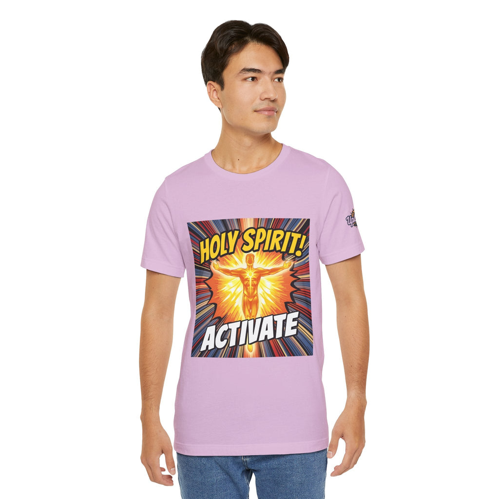 Holy Spirit Activate T-shirt – Superhero Christian T-shirt with Vibrant Power-Up Design for Faith-Fueled Boldness Printify