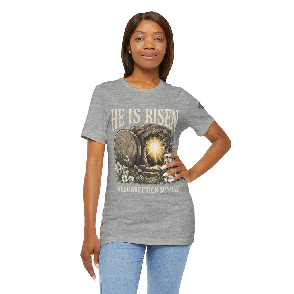 He Is Risen T-Shirt — Jesus Christ Resurrection Easter Tee Printify