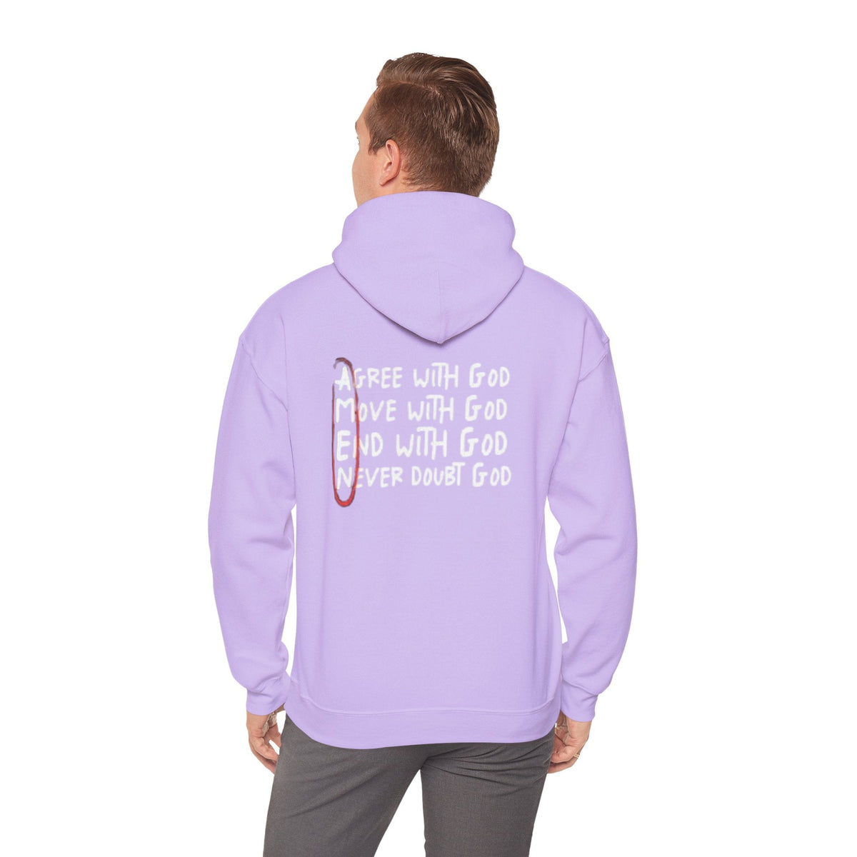 AMEN Acronym Hoodie – Agree with God Move with God End with God Never Doubt God Christian Sweatshirt for Unwavering Faith Printify