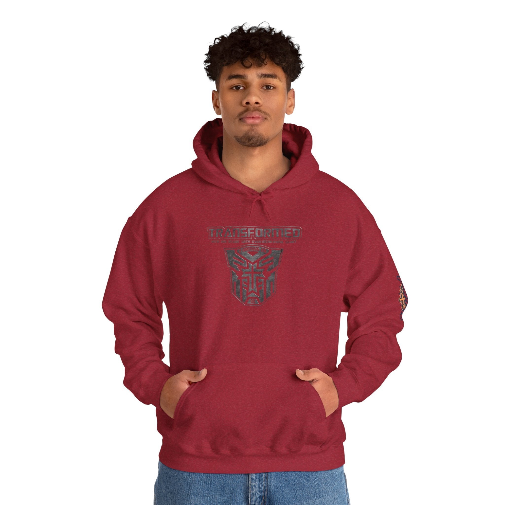 Transformer Logo Christian Hoodie | 2 Corinthians 3:18 Bible Verse Hoodie Printify