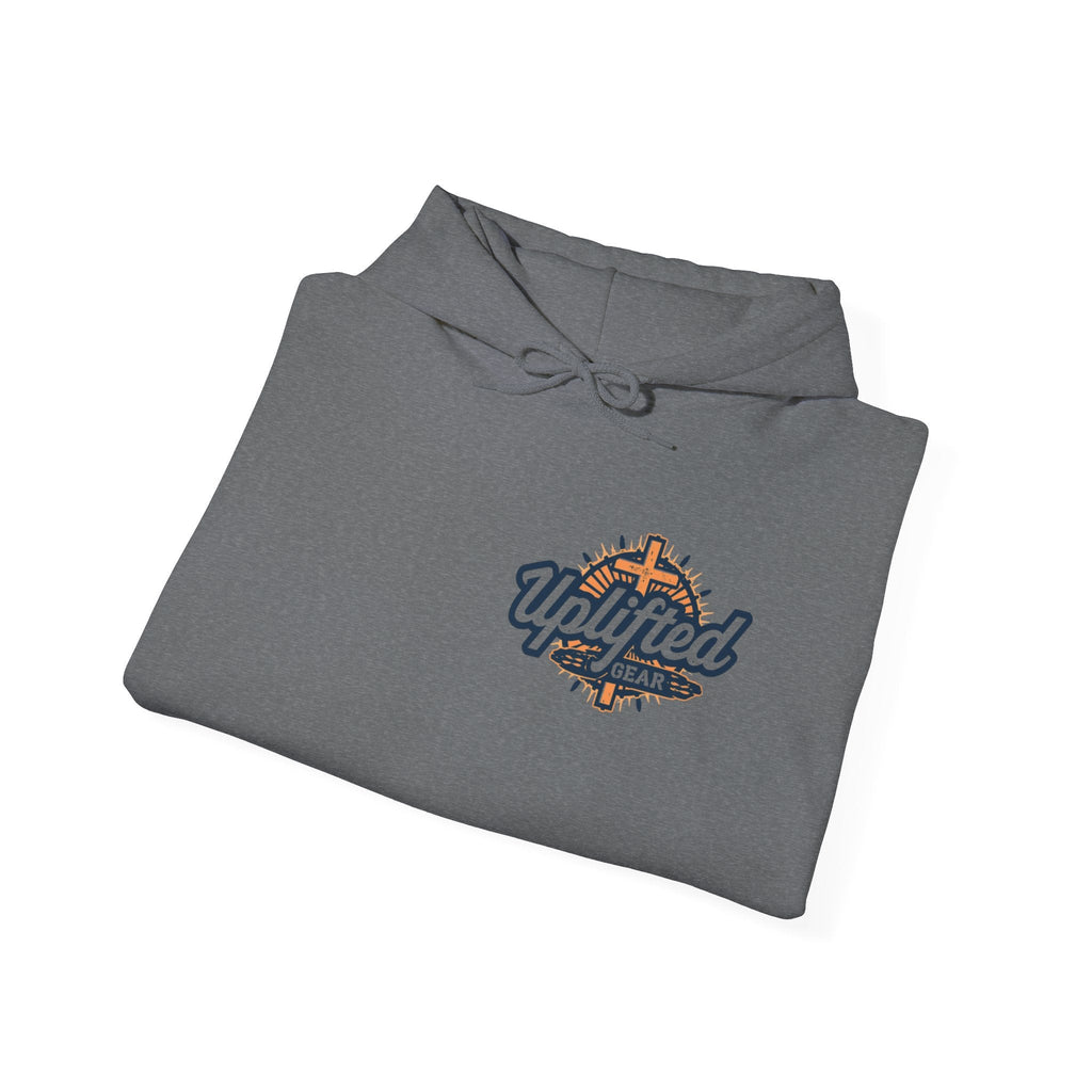 Walk by Faith Hoodie – Cross & Footprints Christian Hoodie for Cozy Inspiration Printify