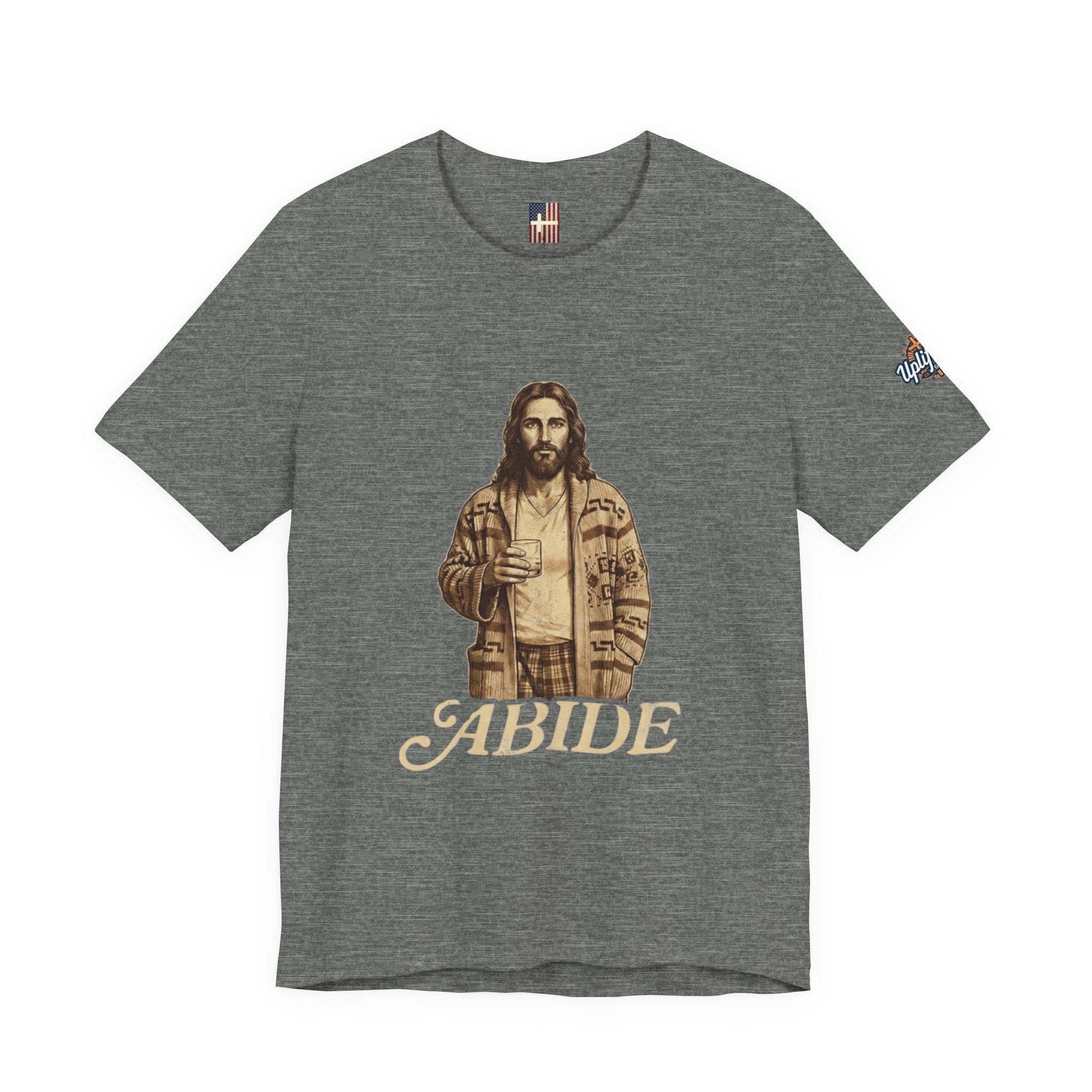 Abide Vintage Jesus Tee — "The Dude" Graphic Christian T-Shirt Printify