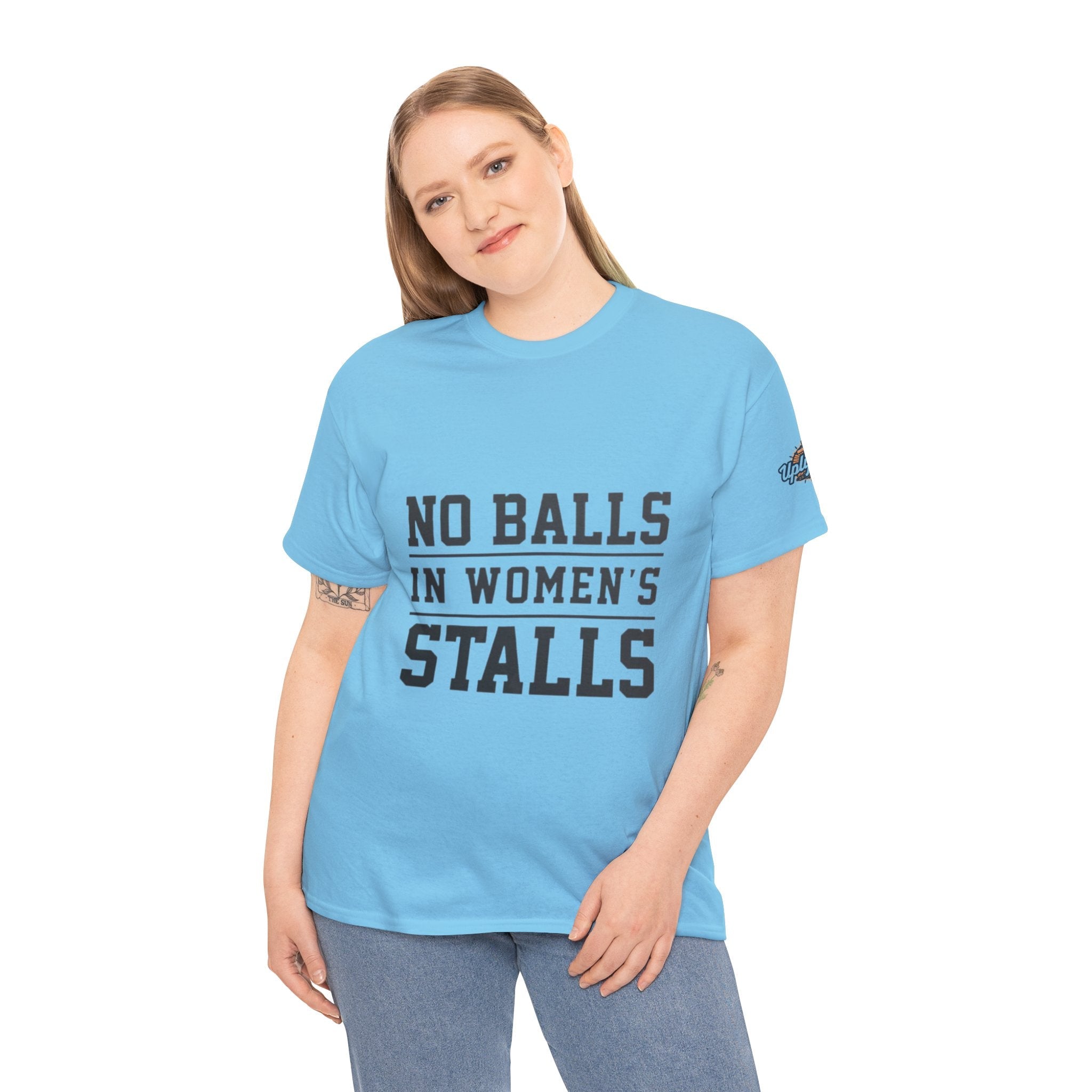 No Balls in Women's Stalls Retro Protest T-Shirt Printify
