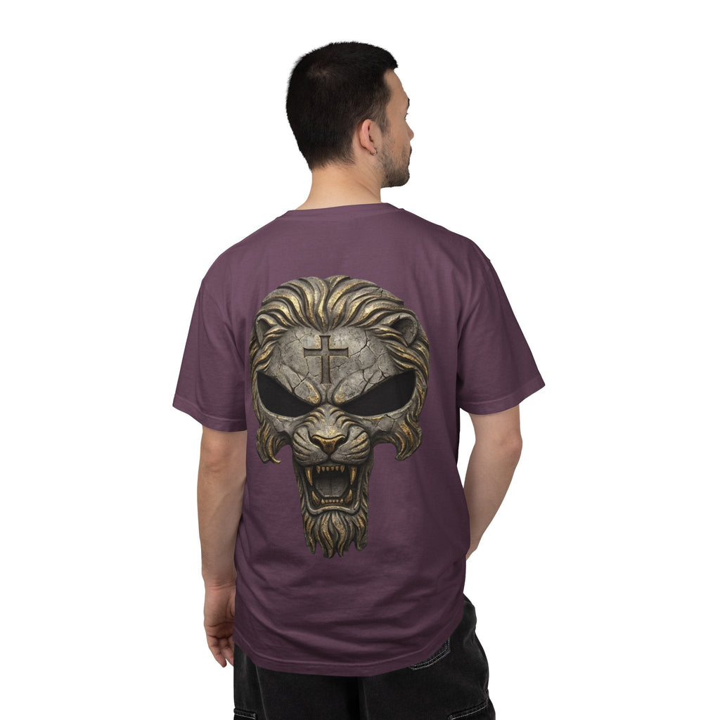 Lion of Judah Skull Christian T-shirt - Warrior Faith Cross T-shirt Printify