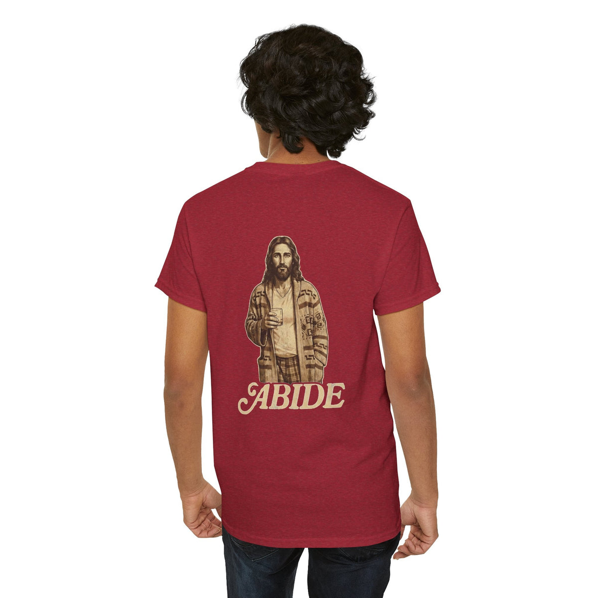 Abide Vintage Jesus Tee — "The Dude" Graphic Christian T-Shirt Printify