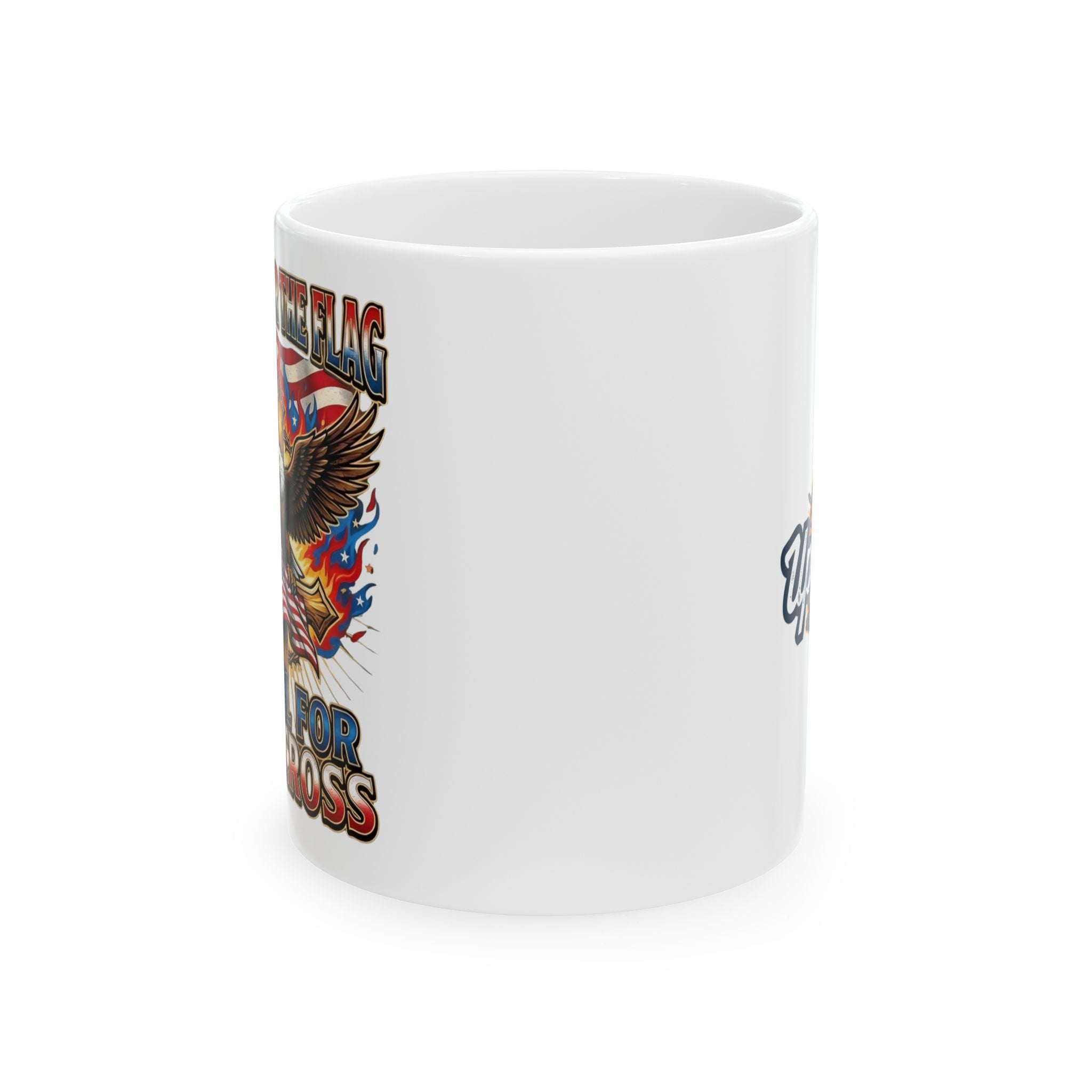 Patriotic Eagle Coffee Mug — "Stand for the Flag, Kneel for the Cross" (11/15oz) Printify