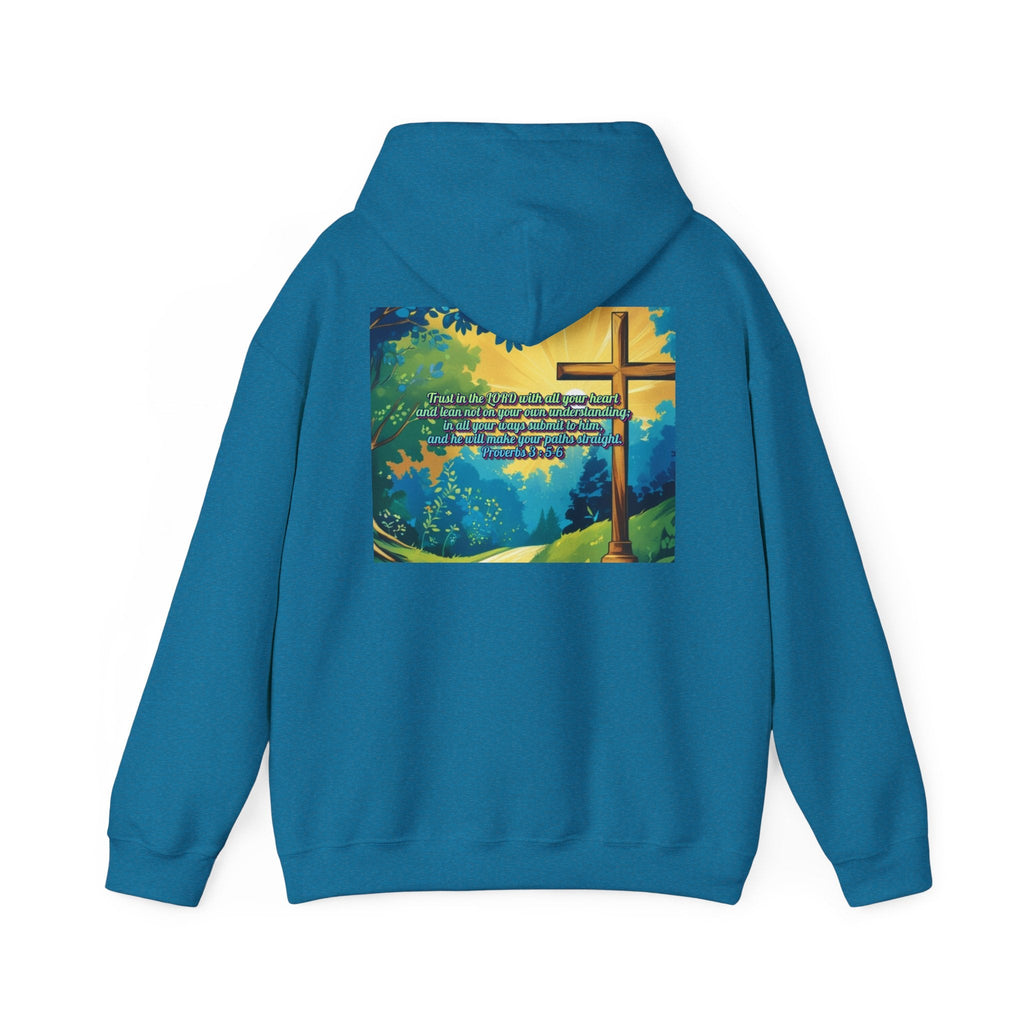 Trust in The Lord Proverbs 3:5-6 Biblical Design Unisex Heavy Blend™ Hooded Sweatshirt Printify